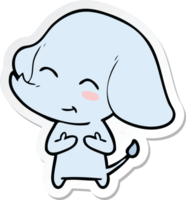 sticker of a cute cartoon elephant png