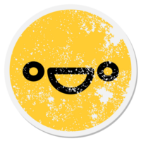 super happy face circular sticker png