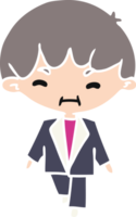 desenho animado ilustração kawaii fofa homem dentro terno png