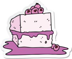 sticker van een eigenzinnige handgetekende cartooncake png