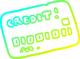 cold gradient line drawing of a cartoon credit card png