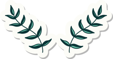 sticker of tattoo in traditional style of leaves png