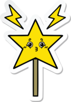 sticker of a cute cartoon magic wand png