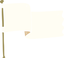 dessin animé doodle drapeau blanc agitant png