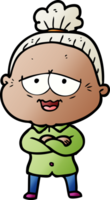 cartoon happy old lady png