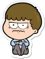 sticker of a cartoon annoyed man png