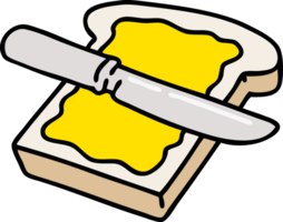 cartoon of a buttered slice of toast png