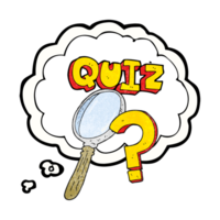 main tiré pensée bulle texturé dessin animé quiz symbole png