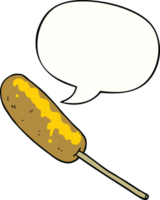 cartoon hotdog on a stick with speech bubble png