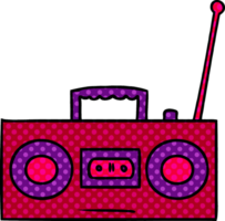 hand drawn cartoon doodle of a retro cassette player png