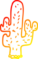 warm gradient line drawing of a cartoon cactus png