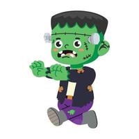 Frankenstein character Halloween cartoon vector