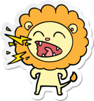 adesivo de um leão rugindo de desenho animado png