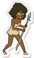 sticker of a cartoon cave girl png