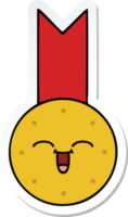 sticker of a cute cartoon gold medal png