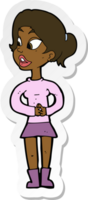 sticker of a cartoon girl talking png