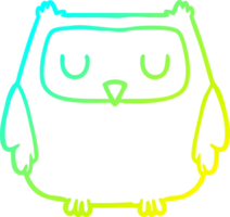 cold gradient line drawing of a cartoon owl png