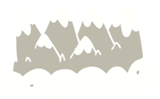 piatto colore illustrazione cartone animato montagne png