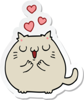 autocollant d'un chat de dessin animé mignon amoureux png