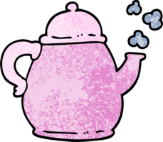 grunge textured illustration cartoon tea po png