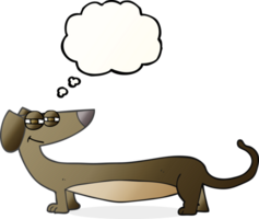 mão desenhado pensamento bolha desenho animado dachshund png