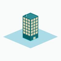 business building, hotel, mall, cityscape - isometric cartoon style vector