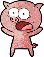 cartone animato maiale urlando png