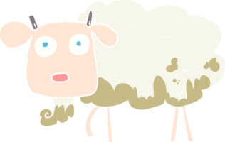 flat color illustration of muddy goat png