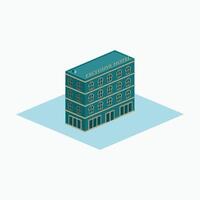 Premium hotel building - iisometric cartoon style vector