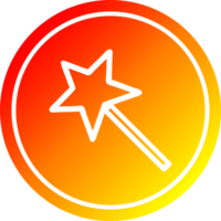 magic wand circular icon with warm gradient finish png