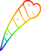 Regenbogen Gradient Linie Zeichnung von ein Karikatur Schießen Herz dekorativ Element png