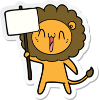 sticker of a happy cartoon lion png