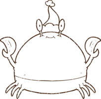 Christmas Crab Charcoal Drawing png