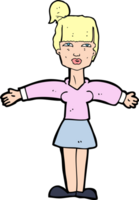 mujer de dibujos animados encogiéndose de hombros png