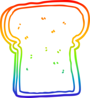 arcobaleno pendenza linea disegno di un' cartone animato fetta di pane png