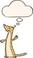 cartoon weasel with thought bubble in comic book style png