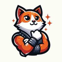 gato mascota logo icono diseño vector