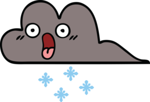 cute cartoon of a storm snow cloud png