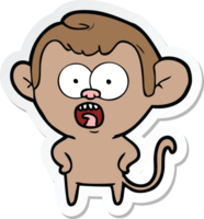 sticker of a cartoon shocked monkey png