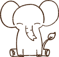 desenho a carvão de elefante png