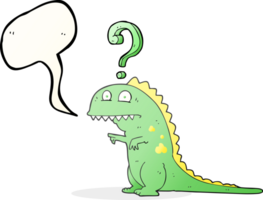 hand drawn speech bubble cartoon confused dinosaur png