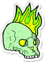 sticker of a cartoon spooky skull png