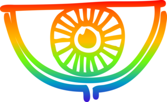 rainbow gradient line drawing of a cartoon eye symbol png