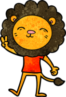 cartoon lion giving peac sign png