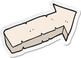 sticker of a cartoon stone pointing arrow png