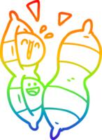 rainbow gradient line drawing of a cartoon peanuts png