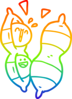 arco Iris gradiente linha desenhando do uma desenho animado amendoim png