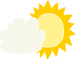 météo de dessin animé de style couleur plat png