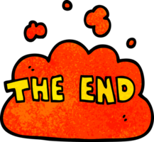 cartoon doodle the end font png