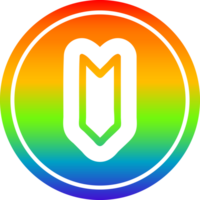 decorative arrow circular icon with rainbow gradient finish png